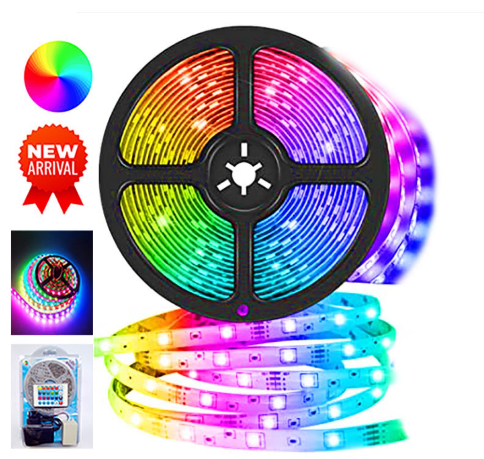 16 Color LED Strip Light With Remote (Including both side tape)